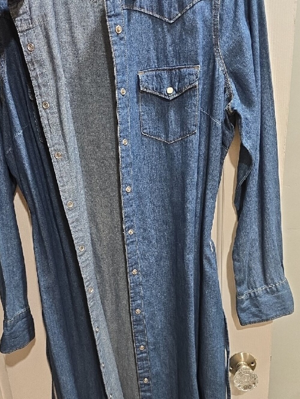 GAP 1969 Denim Shirt Dress with Tie Waist - Blue Size XL - Picture 13 of 13